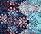 Purple-Aqua-Multi Poly Aztec Printed Momie Georgette Crepe Woven Fabric By the Yard